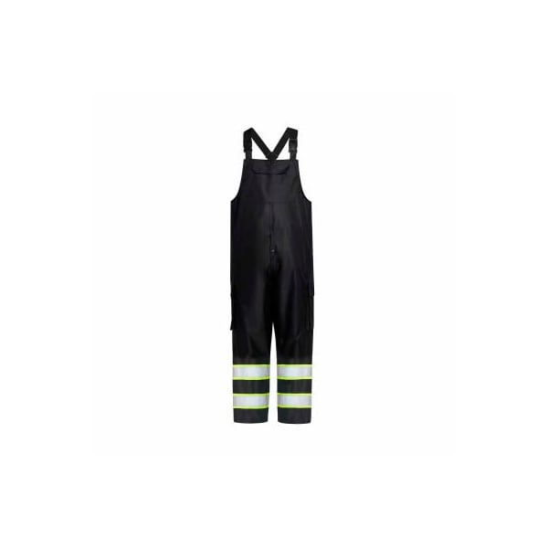 Gss Safety Rain Bib Pants, 100% Oxford with PU Coating, Black, Size 4XL/5XL 6809-4XL/5XL - main